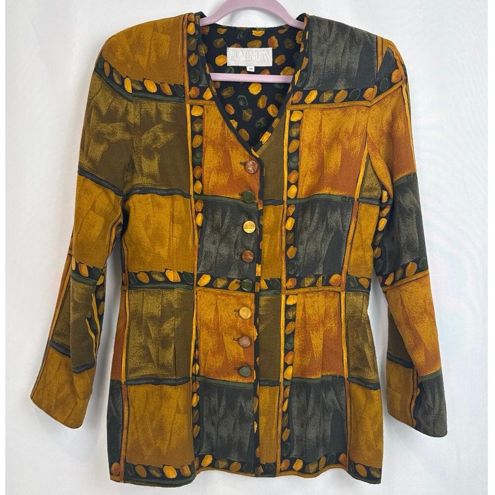 Platinum by Dorothy Schoelen Vintage Colorblock Blazer Size Medium Vintage